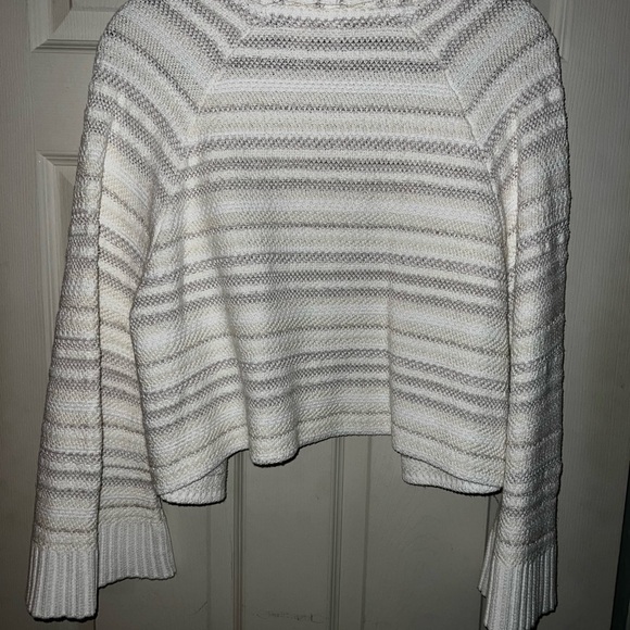 Anthropologie Moth Cardigan bell sleeve white taupe Small (fits up to large) - Picture 2 of 4